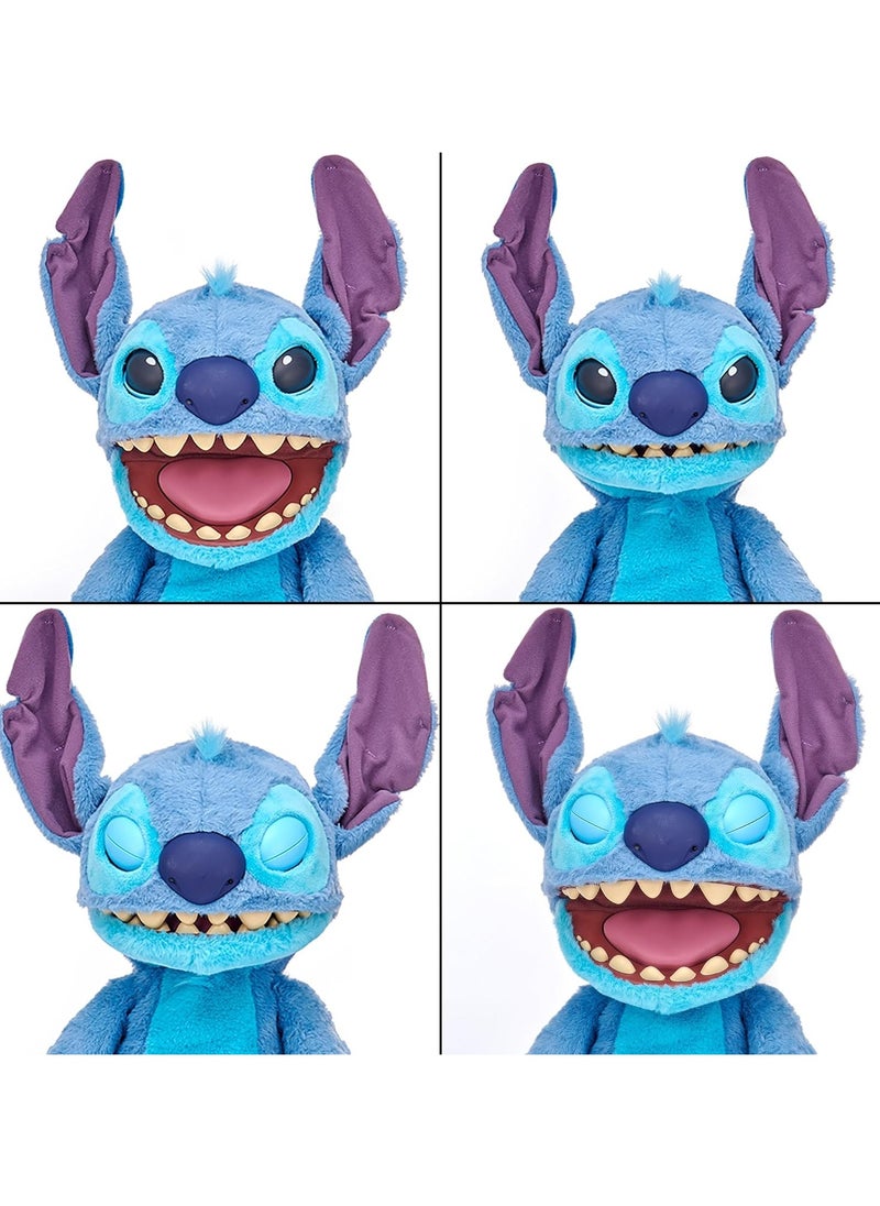 Disney Stitch Real FX Animatronic Puppet 18-Inches | Lilo & Stitch | Puppet | Interactive Plush Toy | Soft Toy | 100+ Sound & Action Combinations! | Gift for Kids and Adults