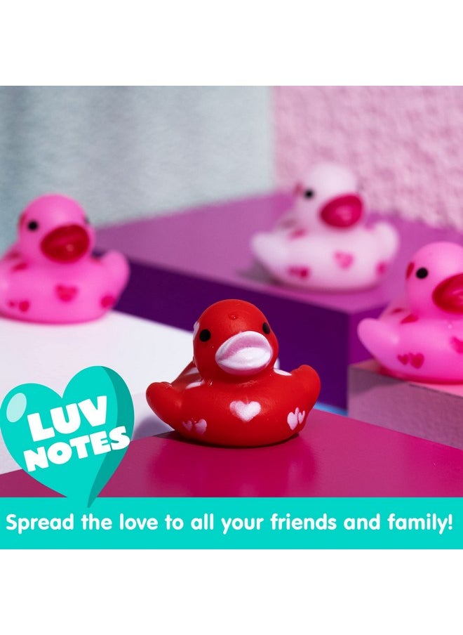 JOYIN 36 Pcs Valentine’s Day 1.1 Inches Mini Rubber Duck with Gift Cards, Small Rubber Duckies with Duck Card Tags, Rubber Duck Bath Toys for Classroom Exchange Prizes, Valentine Party Favors Toys