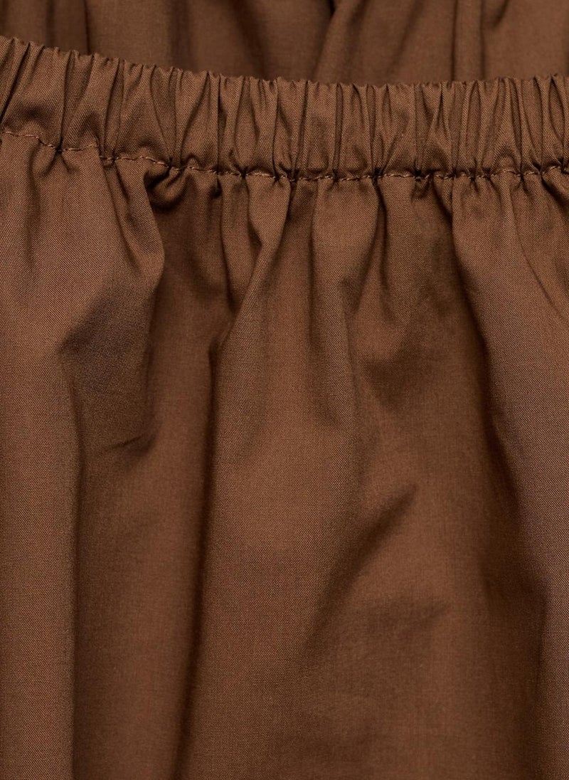 Cotton Blouse With Gathered Neck