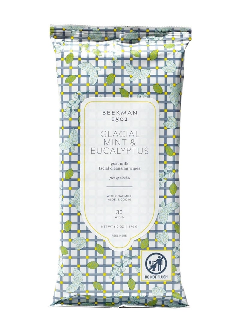 Beekman 1802 Face & Body Wipes - 30 Count - Cleanses Dirt & Makeup - With Goat Milk, Aloe & Vitamin E - Alcohol Free, Biodegradable - Good for Sensitive Skin - Cruelty Free - Packaging May Vary