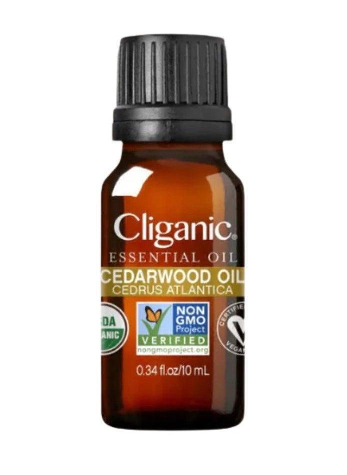 Organic Cedarwood Essential Oil 10ml, 100% Pure, Natural Aromatherapy Oil for Diffuser Steam, Non-GMO Verified