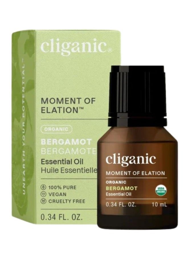 Organic Bergamot Essential Oil 10ml, 100% Pure Natural Undiluted, for Aromatherapy, Non-GMO Verified