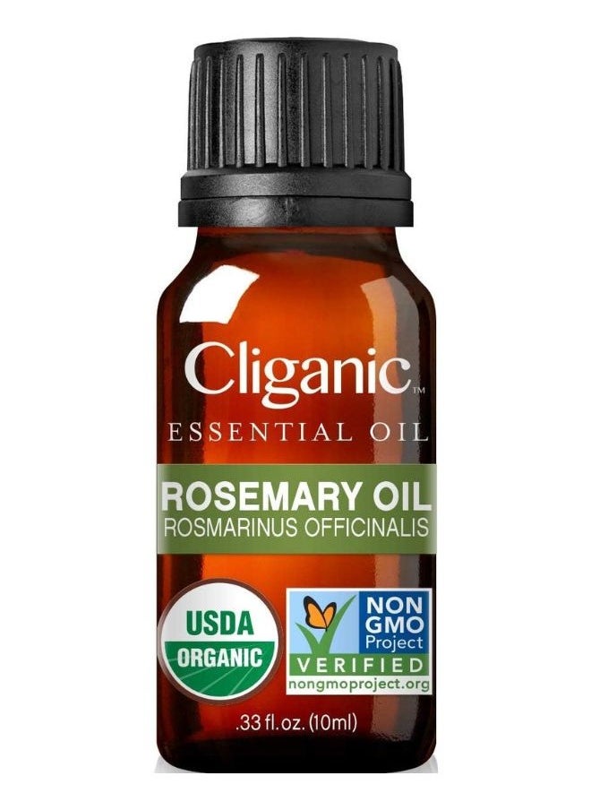 Organic Rosemary Essential Oil 10ml, 100% Pure Natural Undiluted, For Aromatherapy, Non-GMO Verified