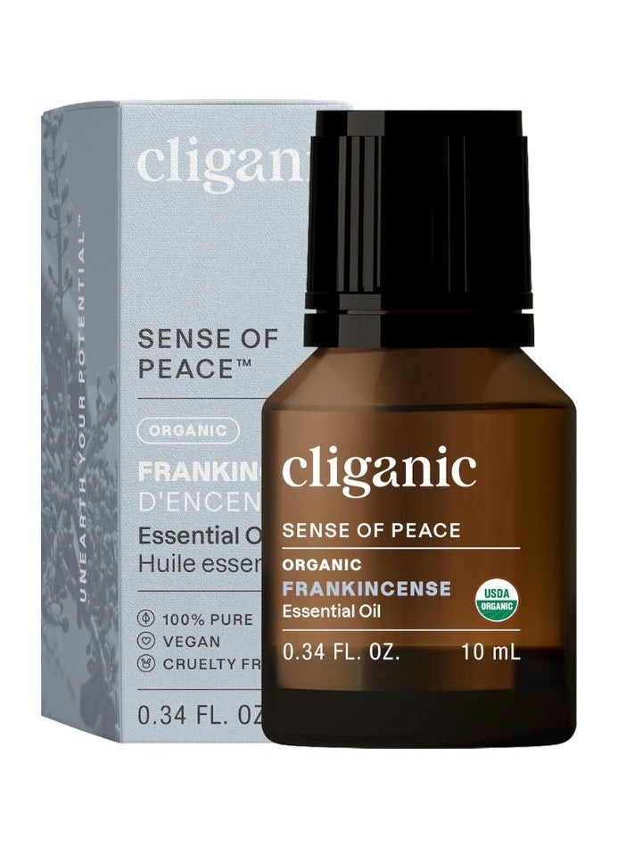 Organic Frankincense Essential Oil 10ml, Boswellia Serrata, 100% Pure Natural Undiluted, for Aromatherapy | Non-GMO Verified (Packaging May Vary)