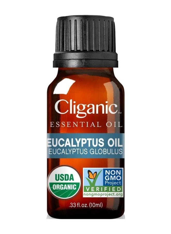 Organic Eucalyptus Essential Oil 10ml, 100% Pure, Natural Aromatherapy Oil for Diffuser Steam Distilled, Non-GMO Verified