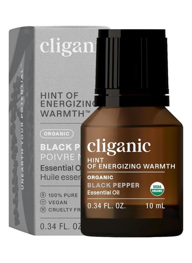 Organic Black Pepper Essential Oil 10ml, 100% Pure Natural Undiluted, For Aromatherapy, Non-GMO Verified