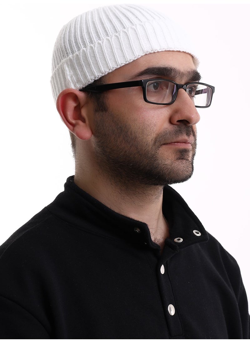 Orlon Folded Skullcap - White