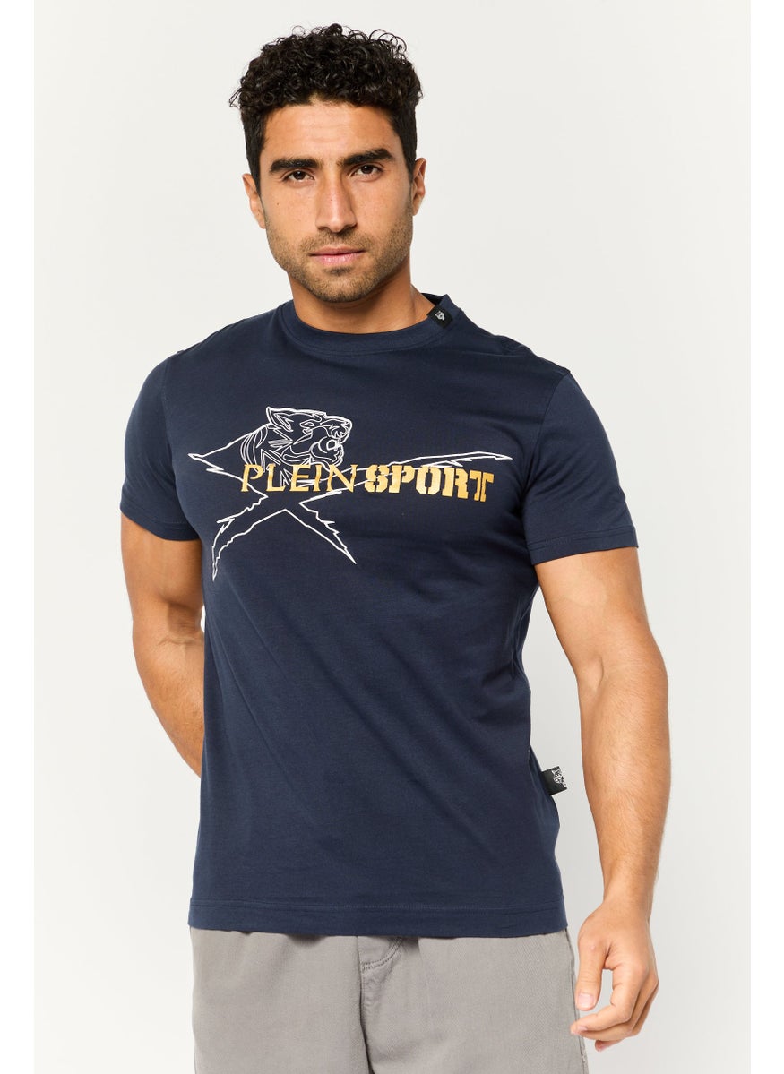 Men Sportswear Fit Short Sleeve Outdoor T-Shirt, Navy