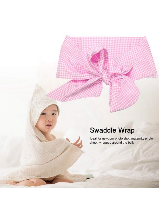 VGEBY Newborn Swaddle Sash Maternity Bow Sash Newborn Infant Blanket Swaddling Blankets for Photo Shot Stretch Wrap Blankets & Swaddling (Light Plaid)