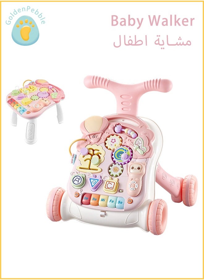 Baby Walker 6 Months and up Girls & Boys - 2in1 Activity Center with Wheels for Toddlers - Sit to Stand Learning Walking Toy Light Weight with Beads, Sound, Music - Baby Essentials & Birthday Gifts