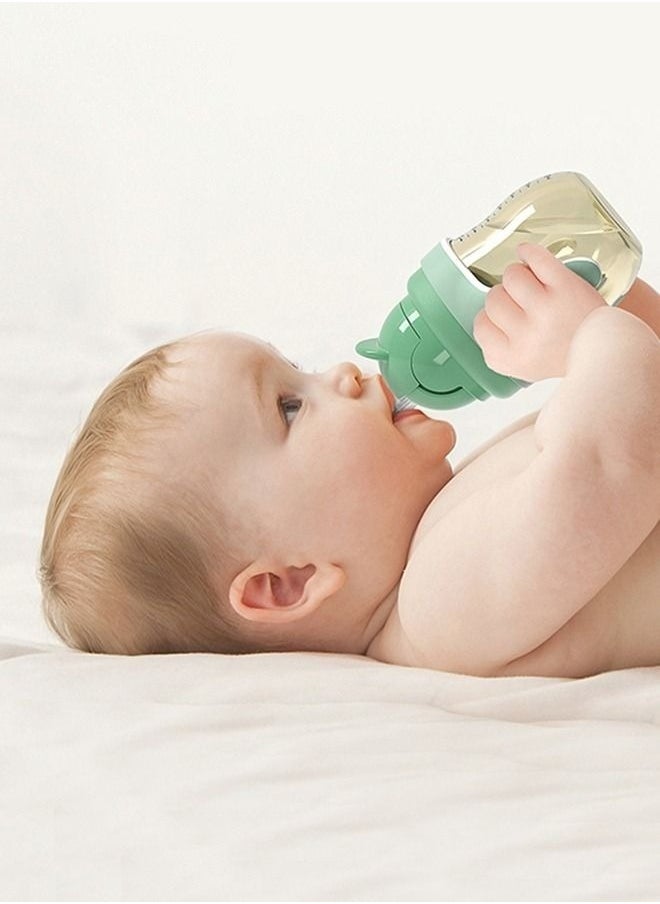 PPSU Baby Sippy Cup Boys and Girls Toddler Straw Cups Kids Water Bottle Spill Proof for School Outdoor Or Indoor BPA Free Easy To Hold Green 260ml