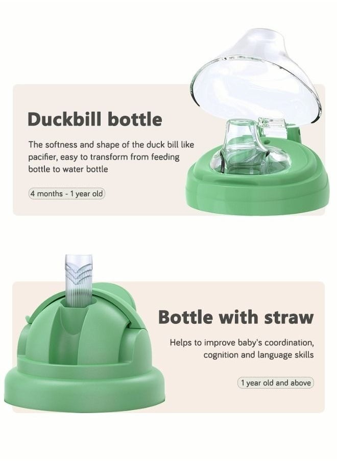 PPSU Baby Sippy Cup Boys and Girls Toddler Straw Cups Kids Water Bottle Spill Proof for School Outdoor Or Indoor BPA Free Easy To Hold Green 260ml