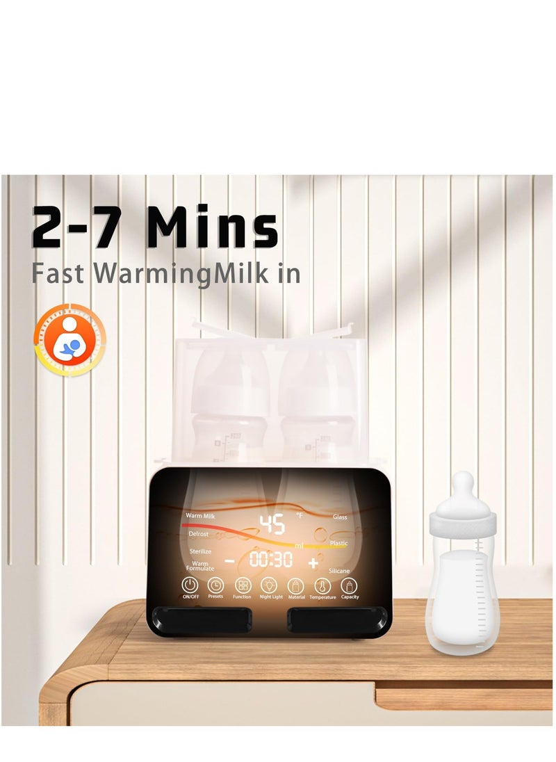 ARCOON Double Baby Milk Warmer 8-in-1 Fast Baby Milk Warmer with Timer for Breastmilk , Multifunctional Baby Milk Warmer with Food Hatter