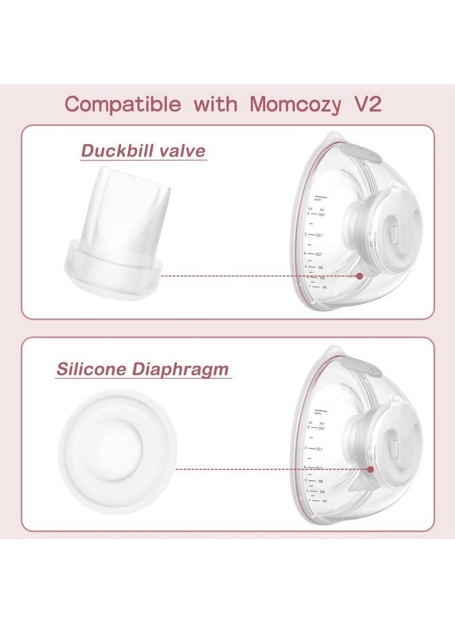 TOVVILD Duckbill Valves Silicone Diaphragm Compatible with Momcozy V1/V2 Breast Pump, Replacement Pump Parts Accessories Compatible for V1/V2 Momcozy, 4PCS