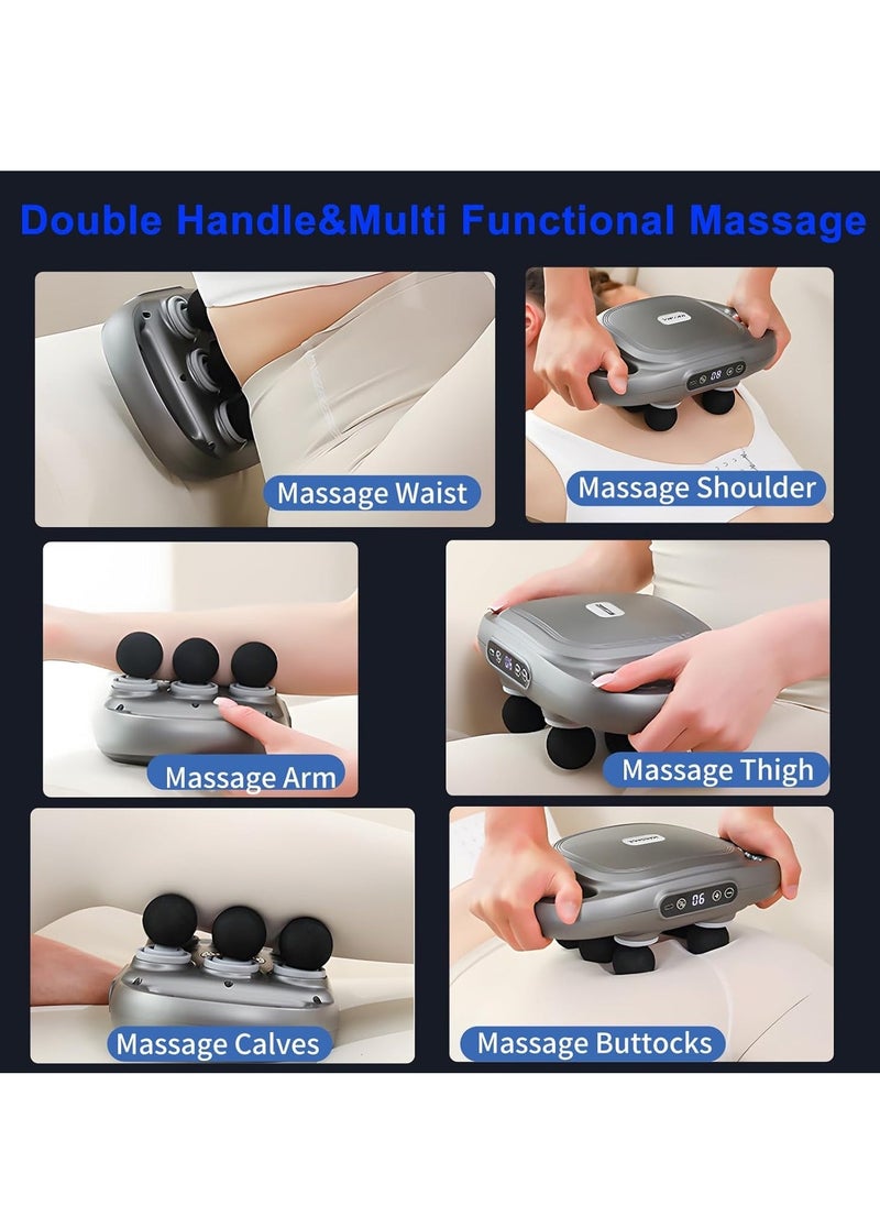 6 Heads Deep Tissue Massage Gun – Powerful Percussion Massager for Thighs, Legs, Arms, Back, Neck, Shoulders, Buttocks, and Waist for Muscle Relaxation, Recovery & Pain Relief