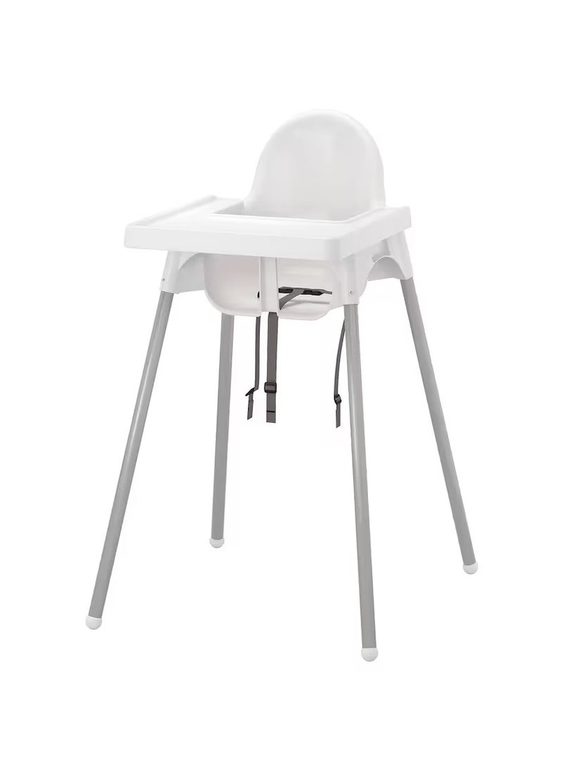 Baby Highchair with tray, white/silver-color