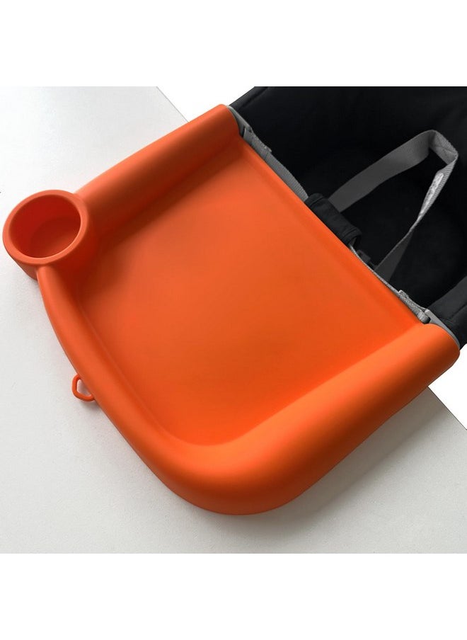 FAILUN Silicone Baby Dining Tray Competible with Inglesina Fast Table Chair & Other Fast Table Chairs,Portable Baby Feeding Tray for Clip-On Fast Table Chairs, Dishwasher Safe & BPA Free (Orange)