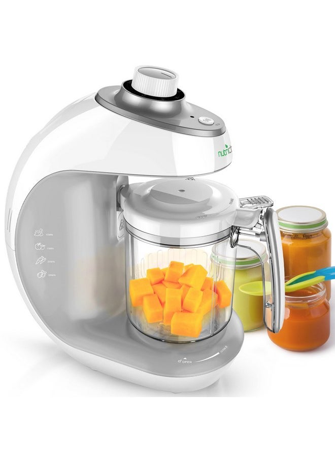 NutriChef Baby Food Maker | 2-in-1 Steam Cooker & Puree Blender | Adjustable Steam Timer | Blend Organic Food for Babies, Infants & Toddlers | Includes Dishwasher Safe Steam Basket & Bowl