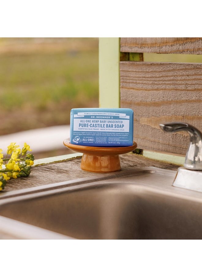 Dr. Bronner's Pure-Castile Baby Unscented Bar Soap - Made with Regenerative Organic Certified Oils - For Face, Hand, Hair - Gentle on Sensitive Skin- All Natural Bar Soap for Men & Women -2 pack, 10oz