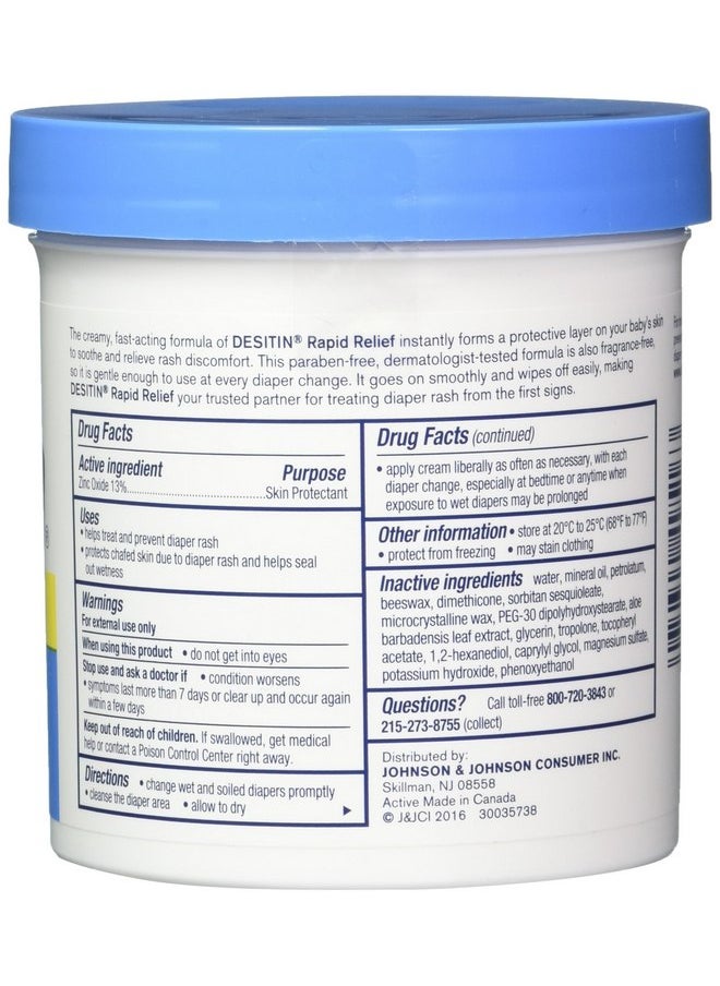 DESITIN Rapid Relief Creamy Jar, 16-Ounce (Pack of 4)