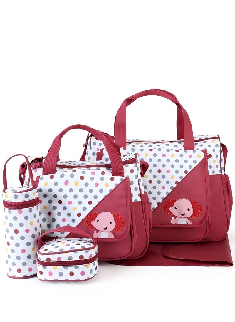 Mother And Baby Multifunctional Large Capacity Mother Bag 5-Piece Set