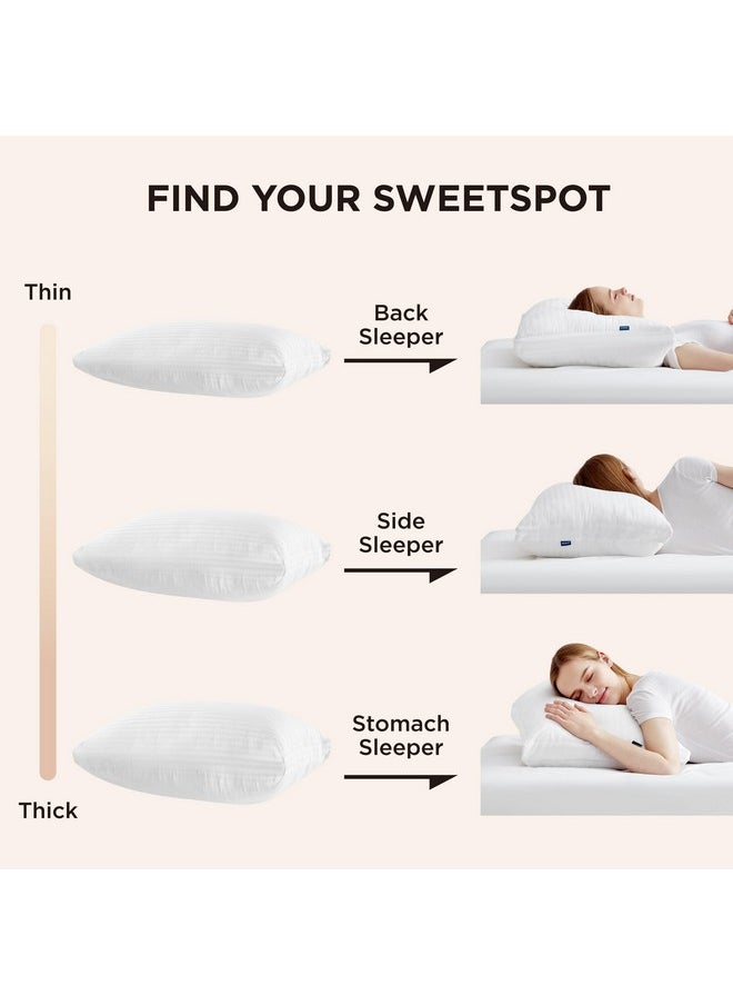 Bedsure King Size Pillows Set of 2 - Firm Adjustable Layer Pillows with Cotton Cover, Fluffy Bed Pillows for Sleeping, Luxury King Pillows 2 Pack for Side, Back, Stomach Sleepers