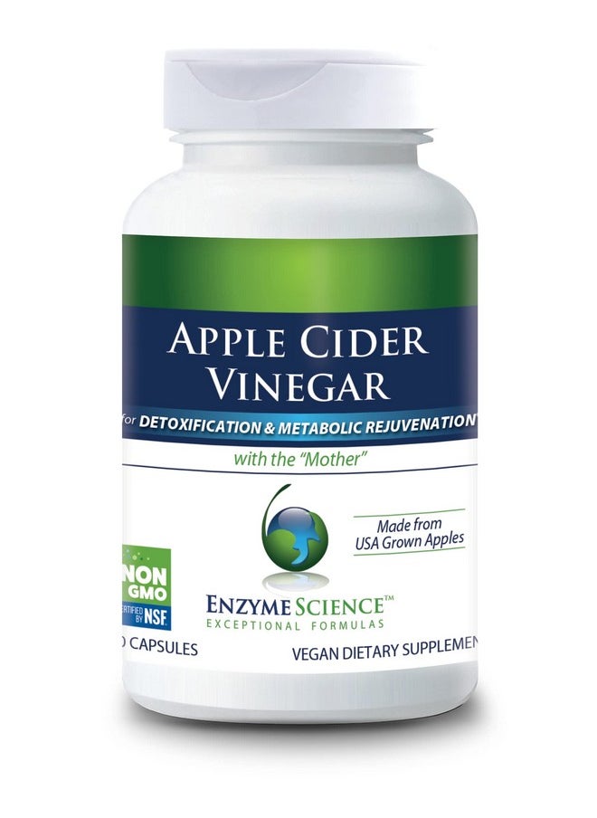 Enzyme Science Apple Cider Vinegar, 60 Capsules - Organic ACV Supplement, for Digestive Health