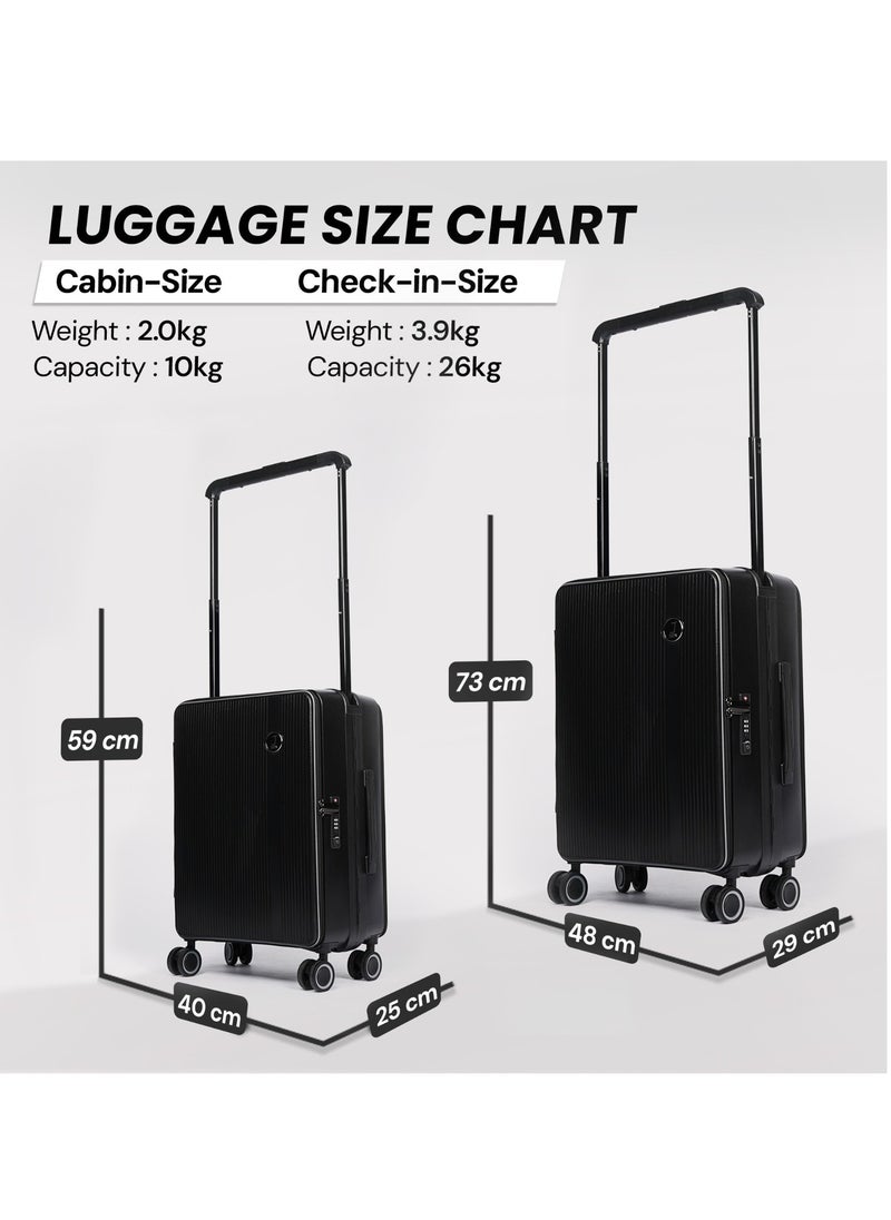 ML02 Wide Handle Cabin Luggage | Lightweight Cabin Trolley Bag | Durable Travel Gear | Cabin Size Luggage with Wide Handle