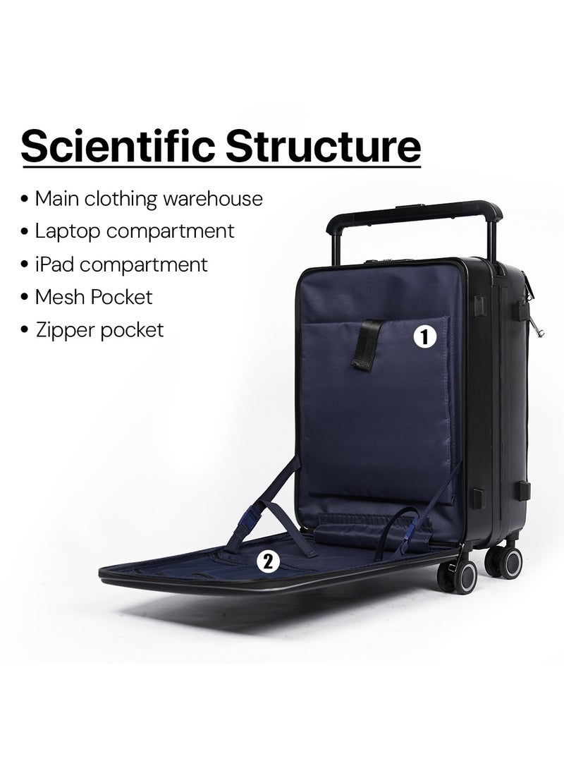 ML02 Wide Handle Cabin Luggage | Lightweight Cabin Trolley Bag | Durable Travel Gear | Cabin Size Luggage with Wide Handle