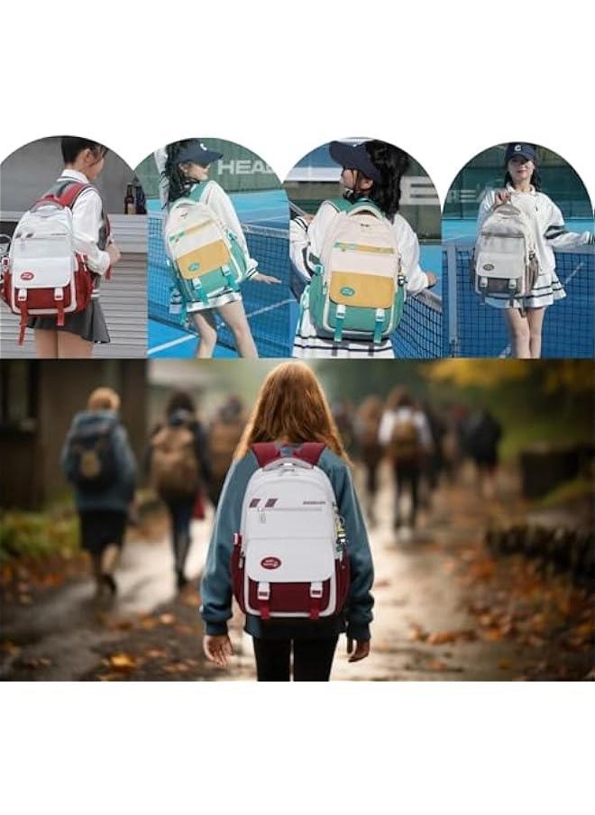 Teen Girls' Backpack for School Color-blocking Sports Kids Backpack for Teens Middle School Students Bookbag