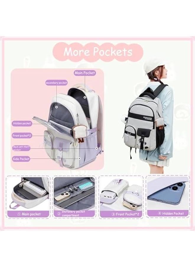 Teen Girls' Backpack for School Color-blocking Sports Kids Backpack for Teens Middle School Students Bookbag