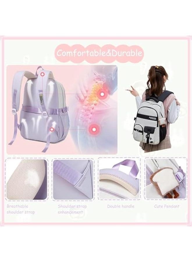 Teen Girls' Backpack for School Color-blocking Sports Kids Backpack for Teens Middle School Students Bookbag