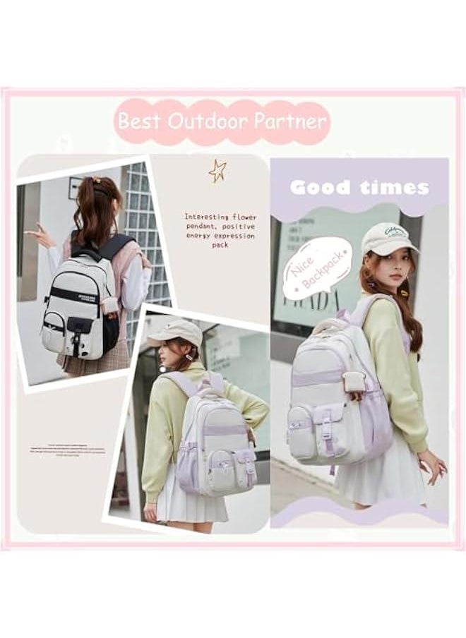 Teen Girls' Backpack for School Color-blocking Sports Kids Backpack for Teens Middle School Students Bookbag