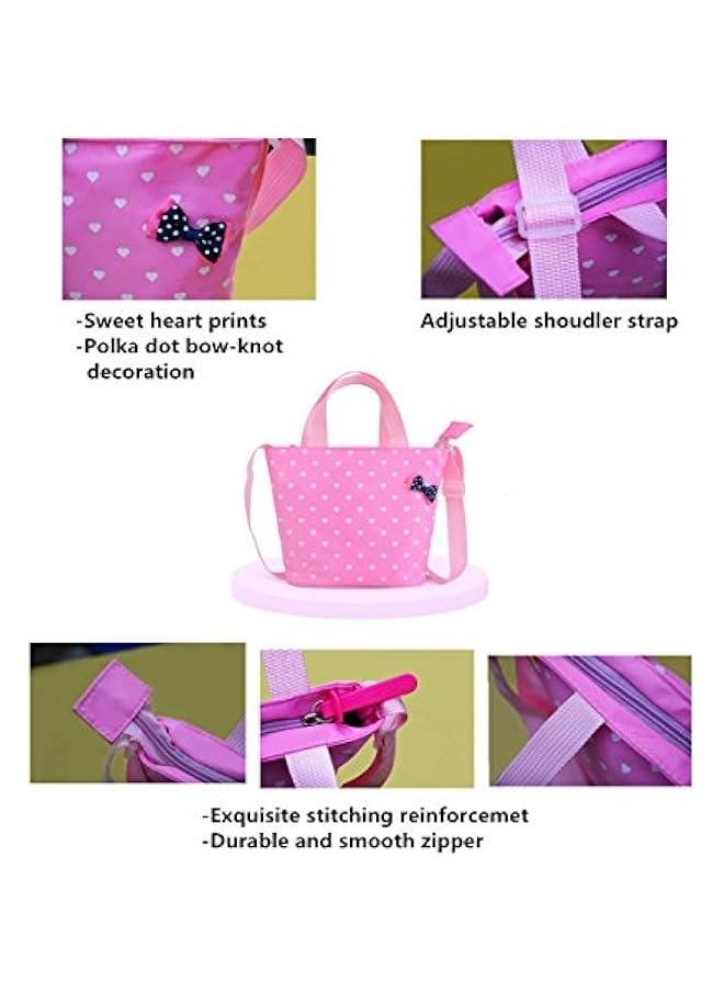 3Pcs Heart Printing Backpack Sets Bowknot Primary Schoolbag Travel Daypack Shoulder Bag Girls Rucksack knapsack