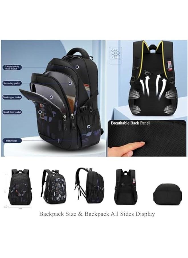 Elementary Kids Boys Backpack Teens School Bag Students BookBag for School Deep Blue