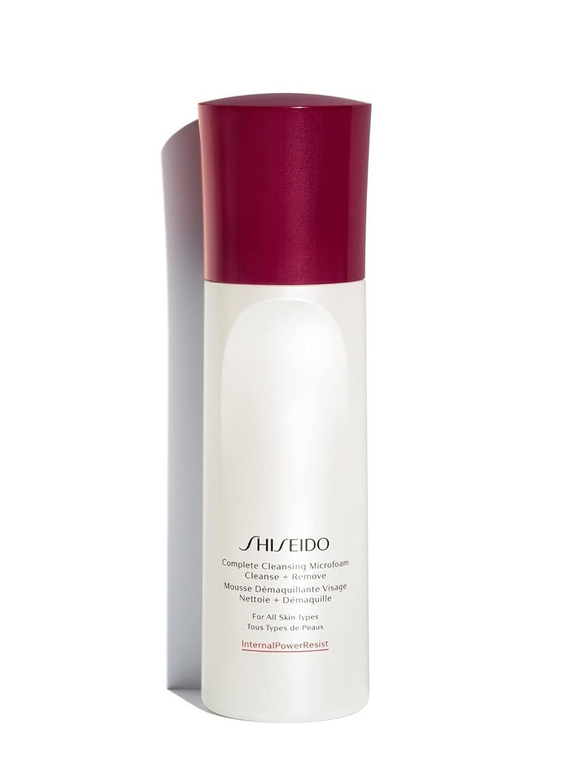 Shiseido Complete Cleansing Microfoam - 180 mL - Light, Oil-Free Foaming Cleanser for Smooth, Hydrated Skin - Softens & Removes Impurities