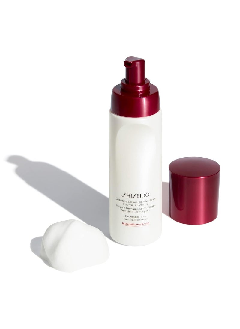 Shiseido Complete Cleansing Microfoam - 180 mL - Light, Oil-Free Foaming Cleanser for Smooth, Hydrated Skin - Softens & Removes Impurities