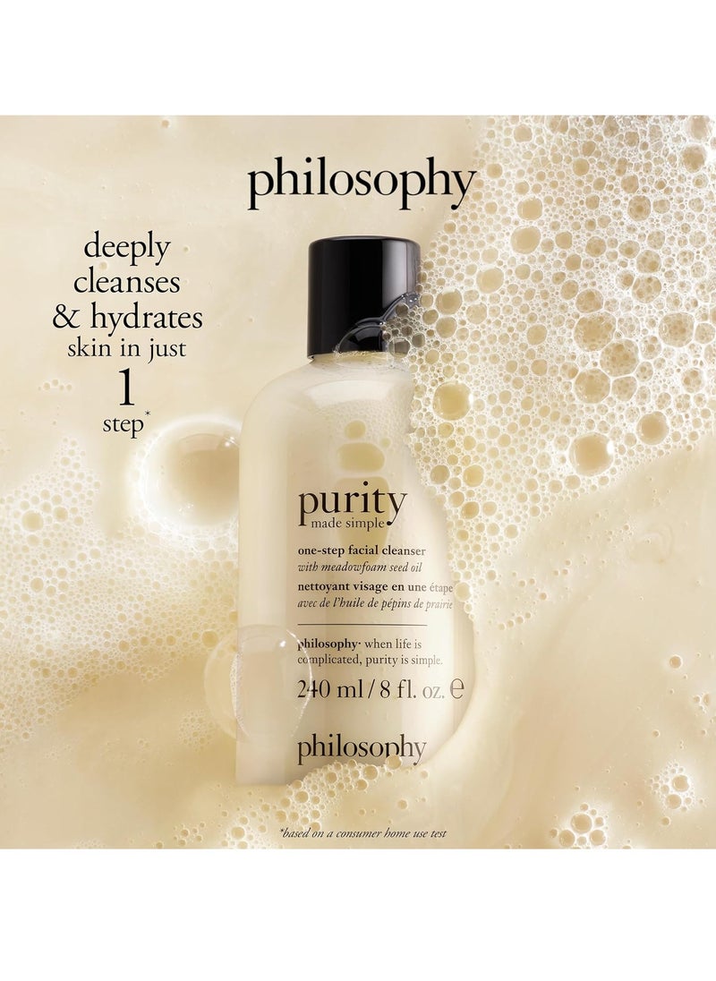 philosophy purity made simple one-step facial cleanser- with meadowfoam seed oil – gently cleanses & melts away dirt, oil & stubborn makeup – paraben free face wash