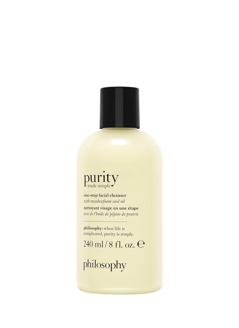 philosophy purity made simple one-step facial cleanser- with meadowfoam seed oil – gently cleanses & melts away dirt, oil & stubborn makeup – paraben free face wash