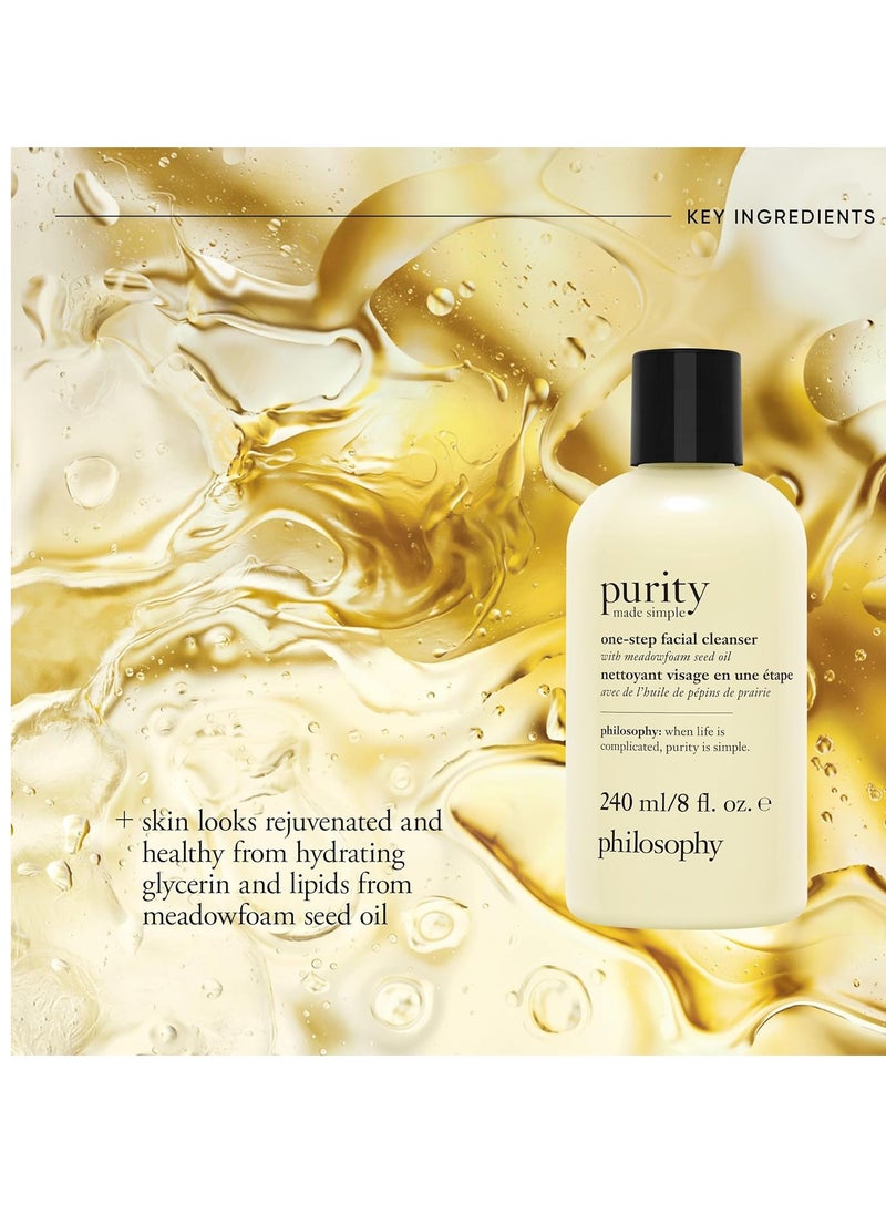 philosophy purity made simple one-step facial cleanser- with meadowfoam seed oil – gently cleanses & melts away dirt, oil & stubborn makeup – paraben free face wash