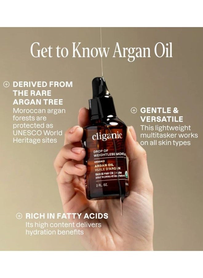 Organic Argan Oil 4oz / 120ml, 100% Pure, Cold Pressed, For Hair, Face & Skin