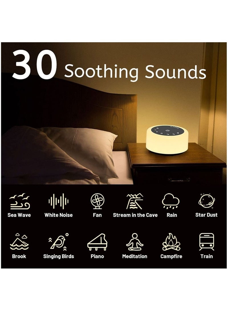 Sound Machines White Noise Machine 12 Colors Night Lights with 30 Soothing Sounds Sleep Machine with 5 Timers Portable for Home Travel and Office (Black)