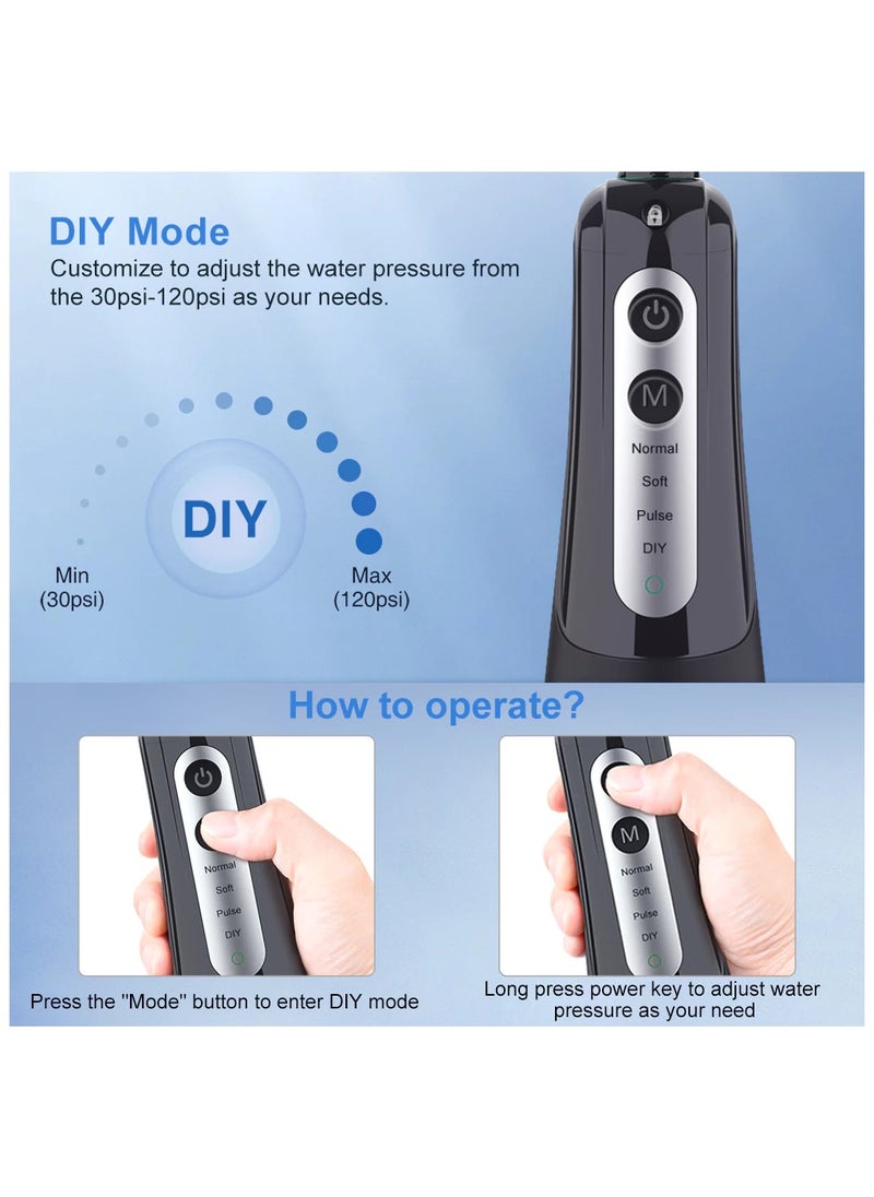 Water Flosser 6 nozzles 4 modes DIY Water Floss Teeth Rechargeable Oral Irrigator YXY-801