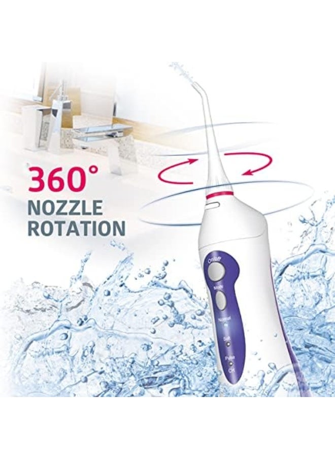 B.Well WI-911 3-Mode Portable Oral Irrigator Water Flosser with 2 User Tip & Li-ion Battery Charger Adapter