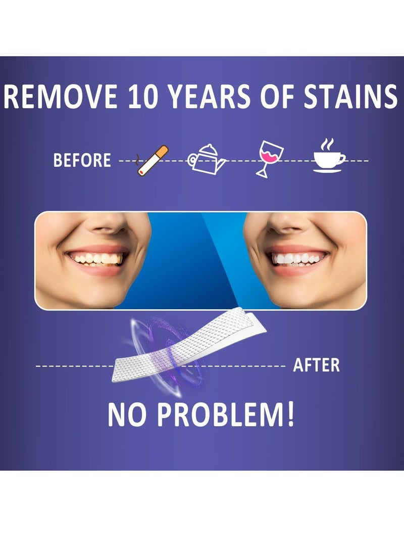 MySmile Teeth Whitening Strips 14 Treatments, Non-Sensitive Formula, Non-Slip 28 Whitening Strips for Sensitive Teeth, Fast Whitening, Safe Whitener for Smokers, Coffee Drinkers, Yellow Stains