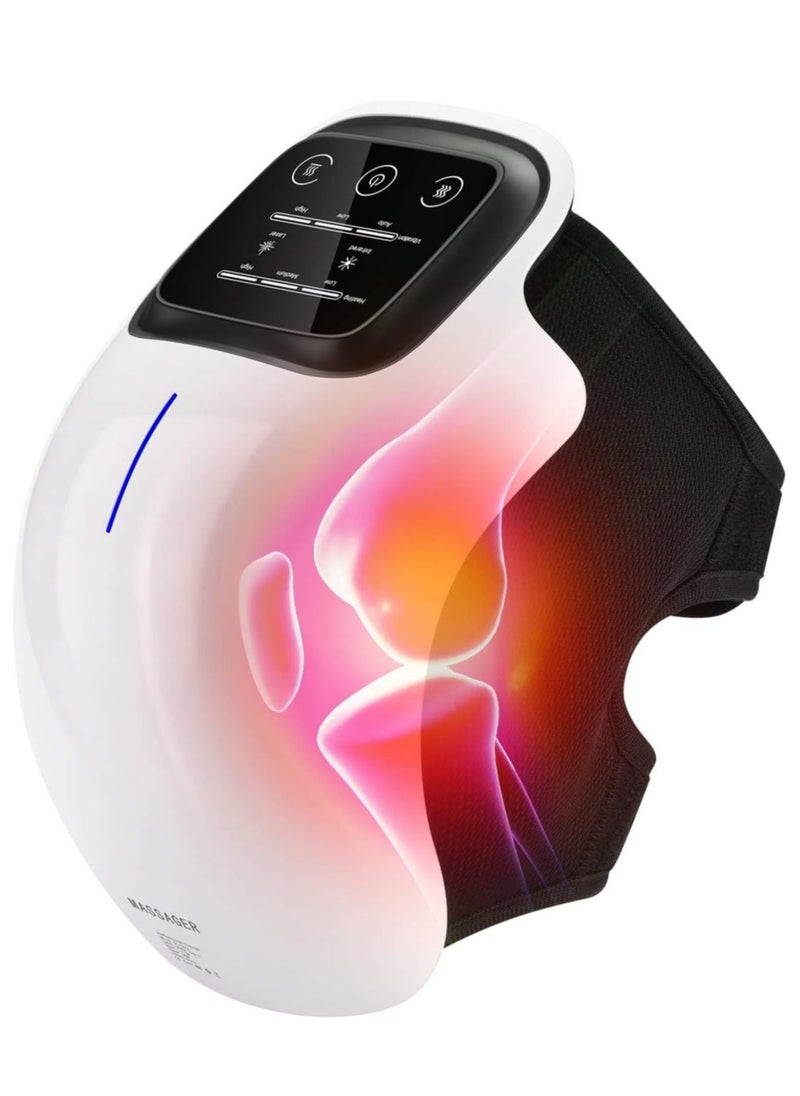 Cordless Knee Massager, FDA Registered, Infrared Heat and Vibration Knee Pain Relief for Swelling Stiff Joints, Stretched Ligament and Muscles Injuries, August 2022 Longer Knee Straps