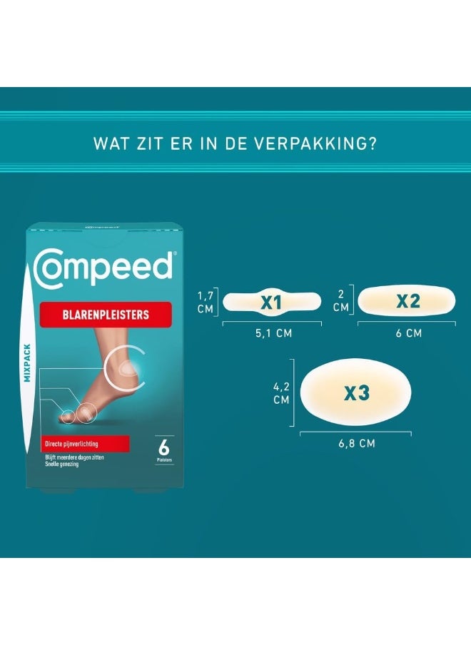 Compeed Mixed Size Blister Plasters, Pack of 6