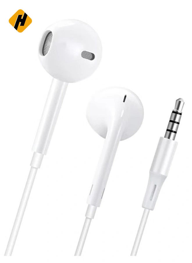 Earbuds Earphones with Microphone, Earbuds Earphones Wired Stereo in-Ear Headphones Bass Earbuds, Compatible with iPhone and Android Smartphones