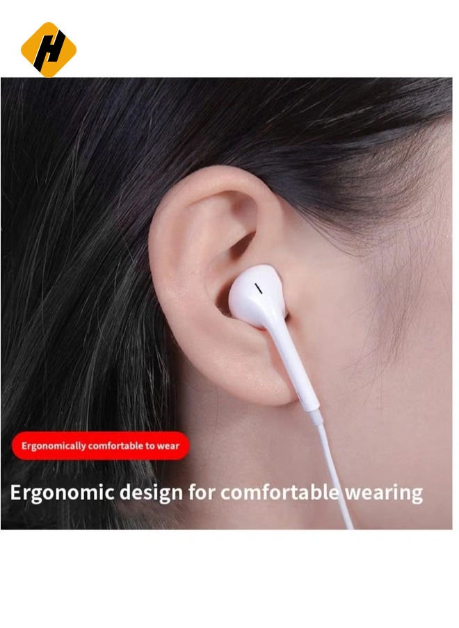 Earbuds Earphones with Microphone, Earbuds Earphones Wired Stereo in-Ear Headphones Bass Earbuds, Compatible with iPhone and Android Smartphones