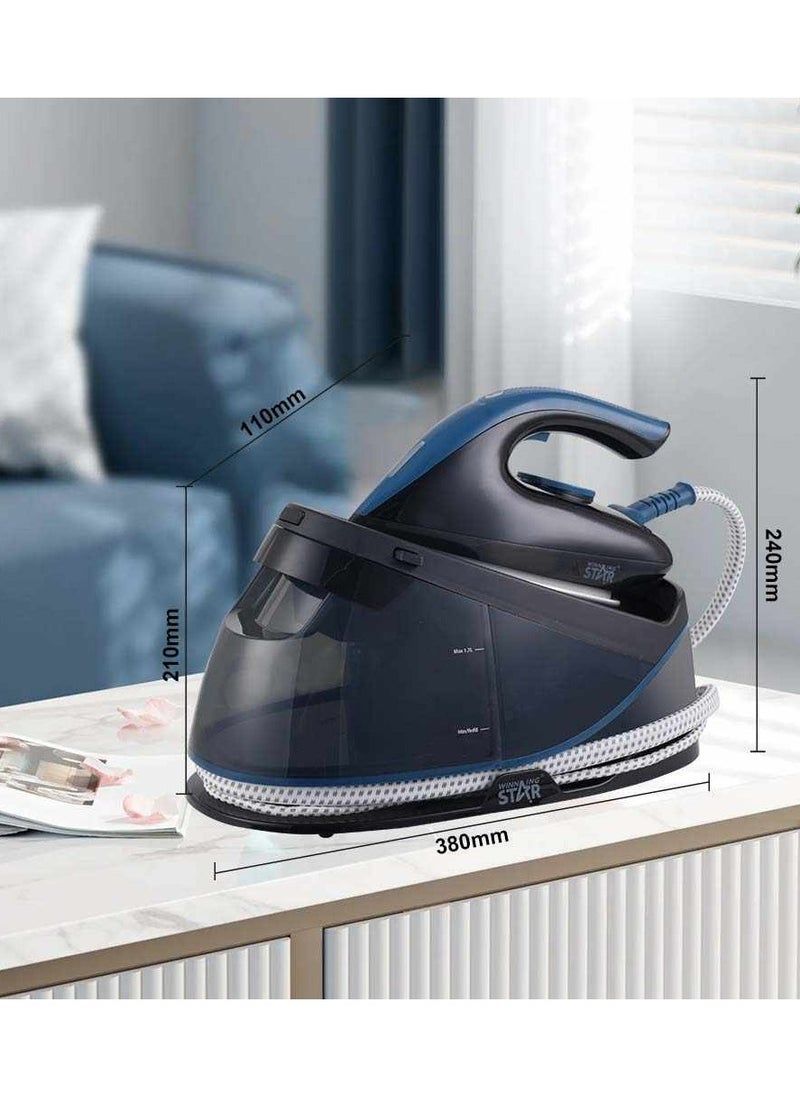 Winning Star Electric Steam Station Iron with 1.7L Water Tank, Ergonomic Handle & Adjustable Temperature Control with Self-Cleaning Ceramic Soleplate 2200W (ST-6129)